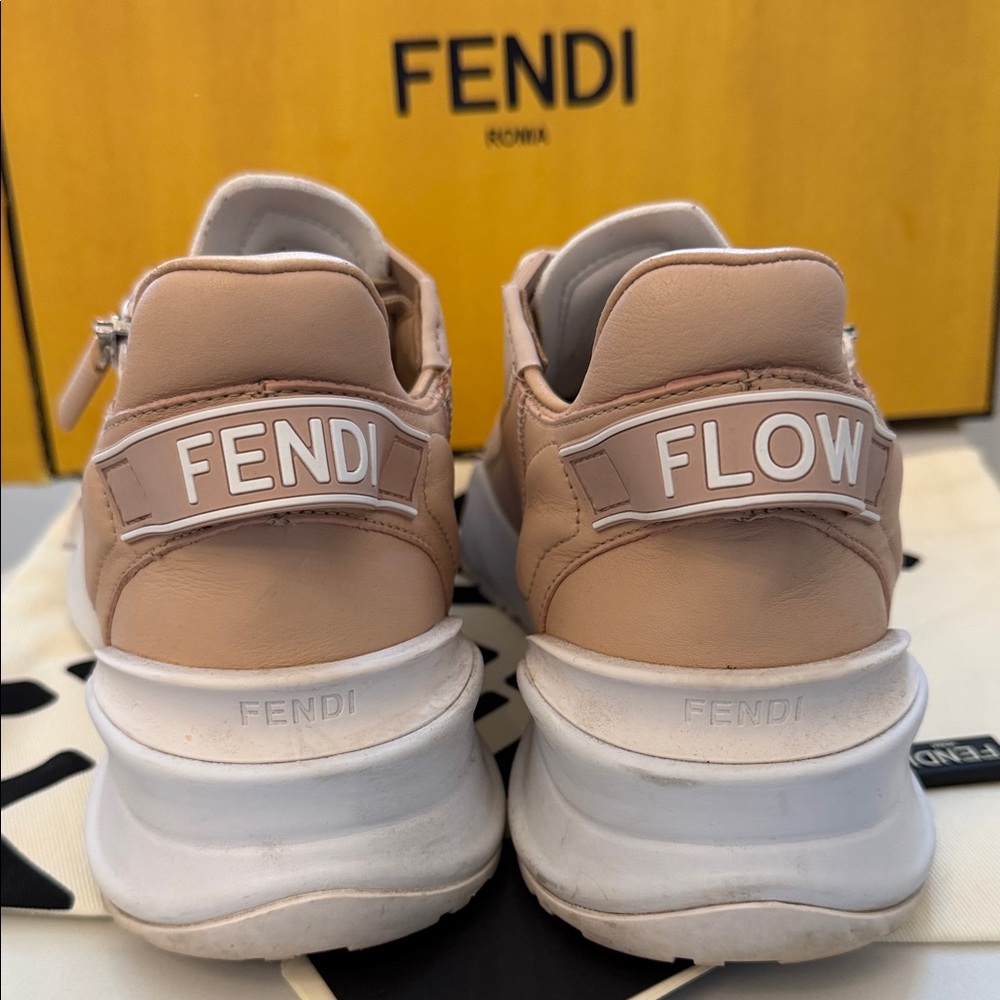 Fendi Men's Nude and White Sneakers